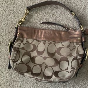 Authentic bronze and gold coach handbag